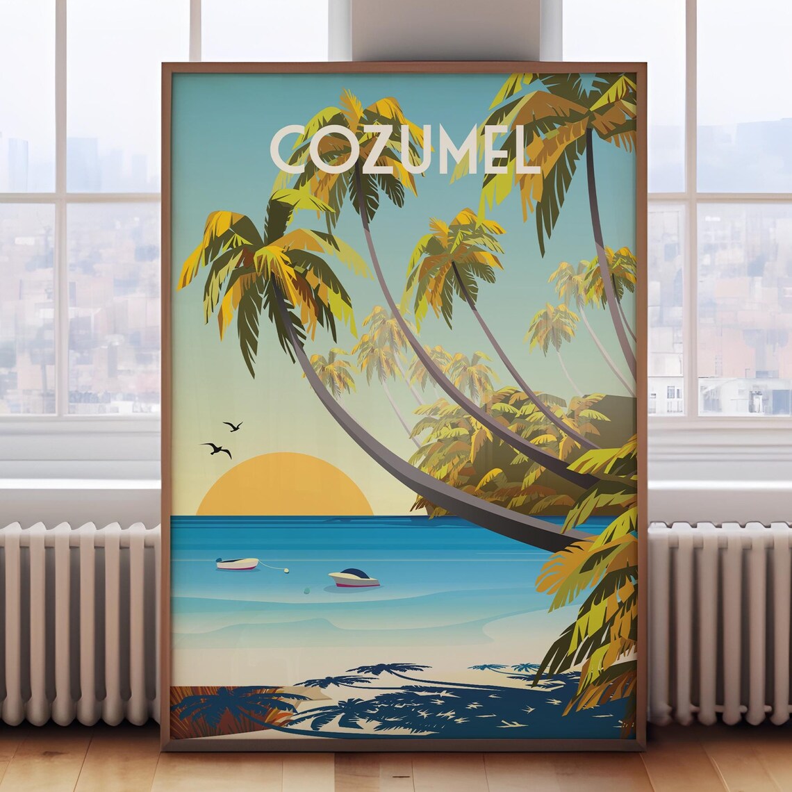 Cozumel Mexico Retro Travel Poster Art Print