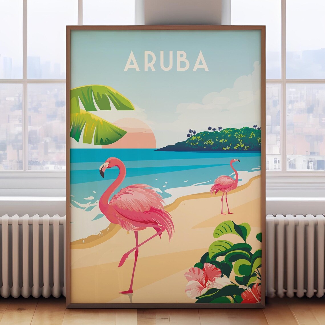 Aruba Travel Poster, Caribbean Wall Art Print