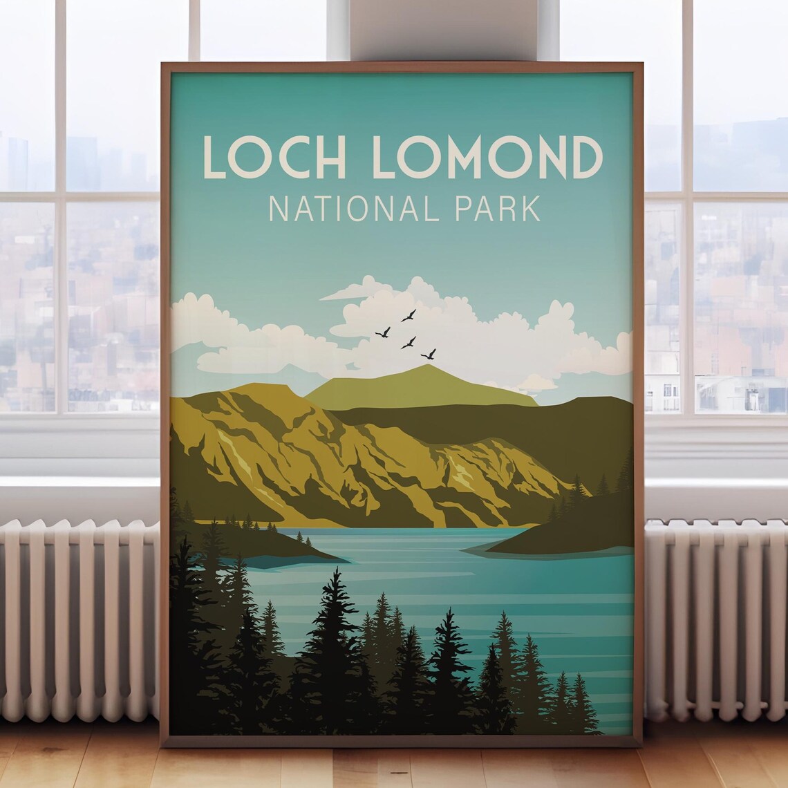 Loch Lomond Scotland Travel Poster, Highlands Print