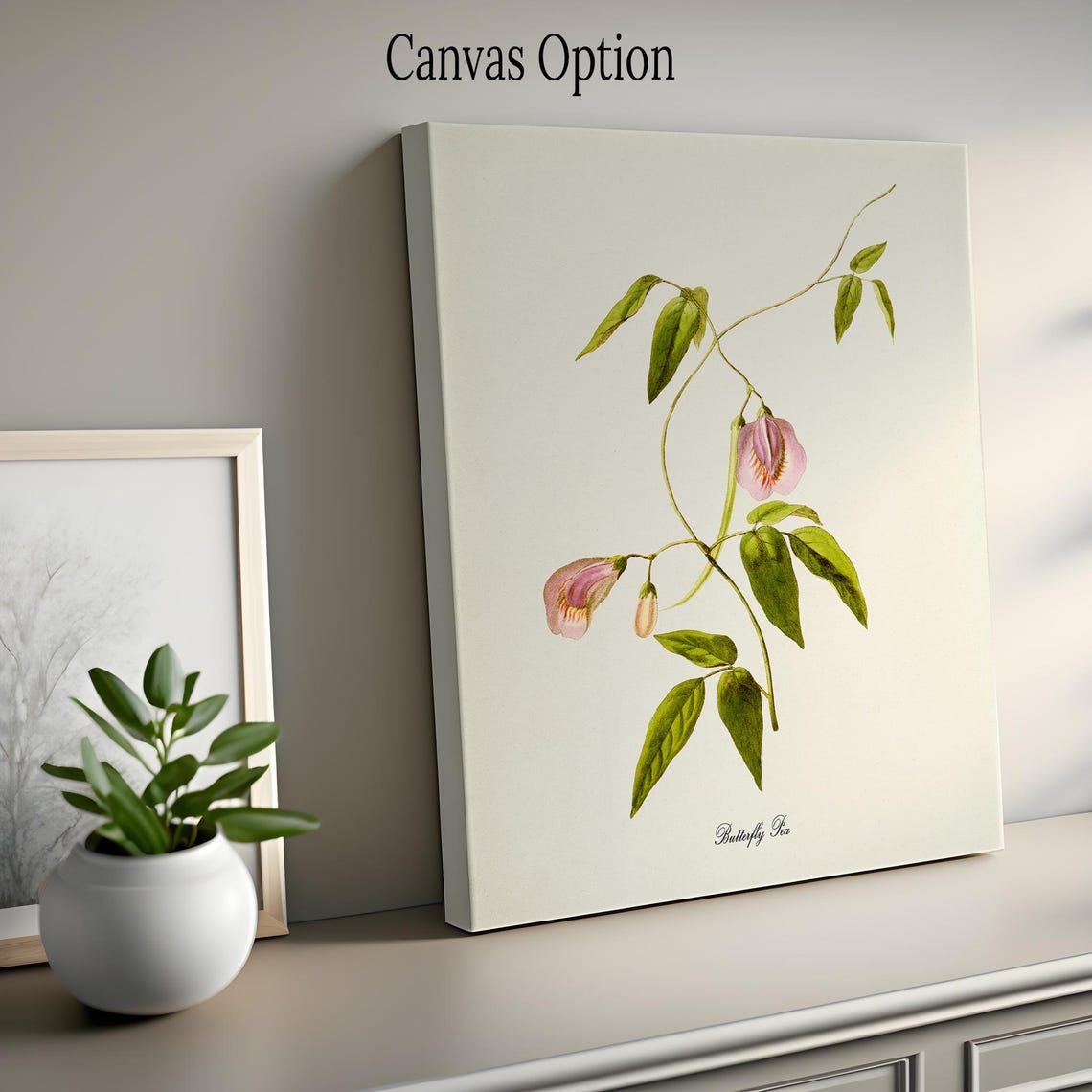Butterfly Pea Flower Art Print Botanical Art Print Flower Wall Art Flower Print Floral Print Pink Flower - Image 2