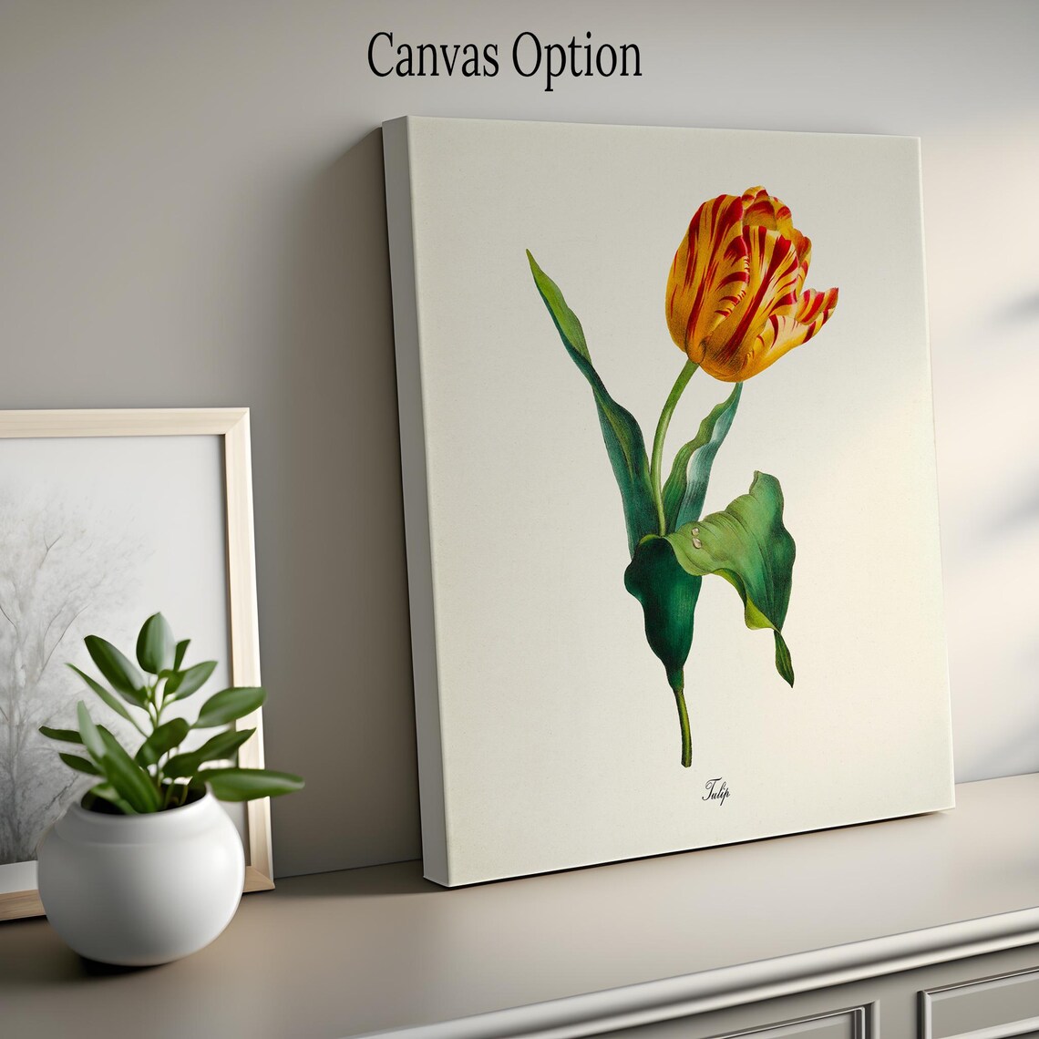 Yellow and Red Tulip Art Print, Botanical Poster - Image 2