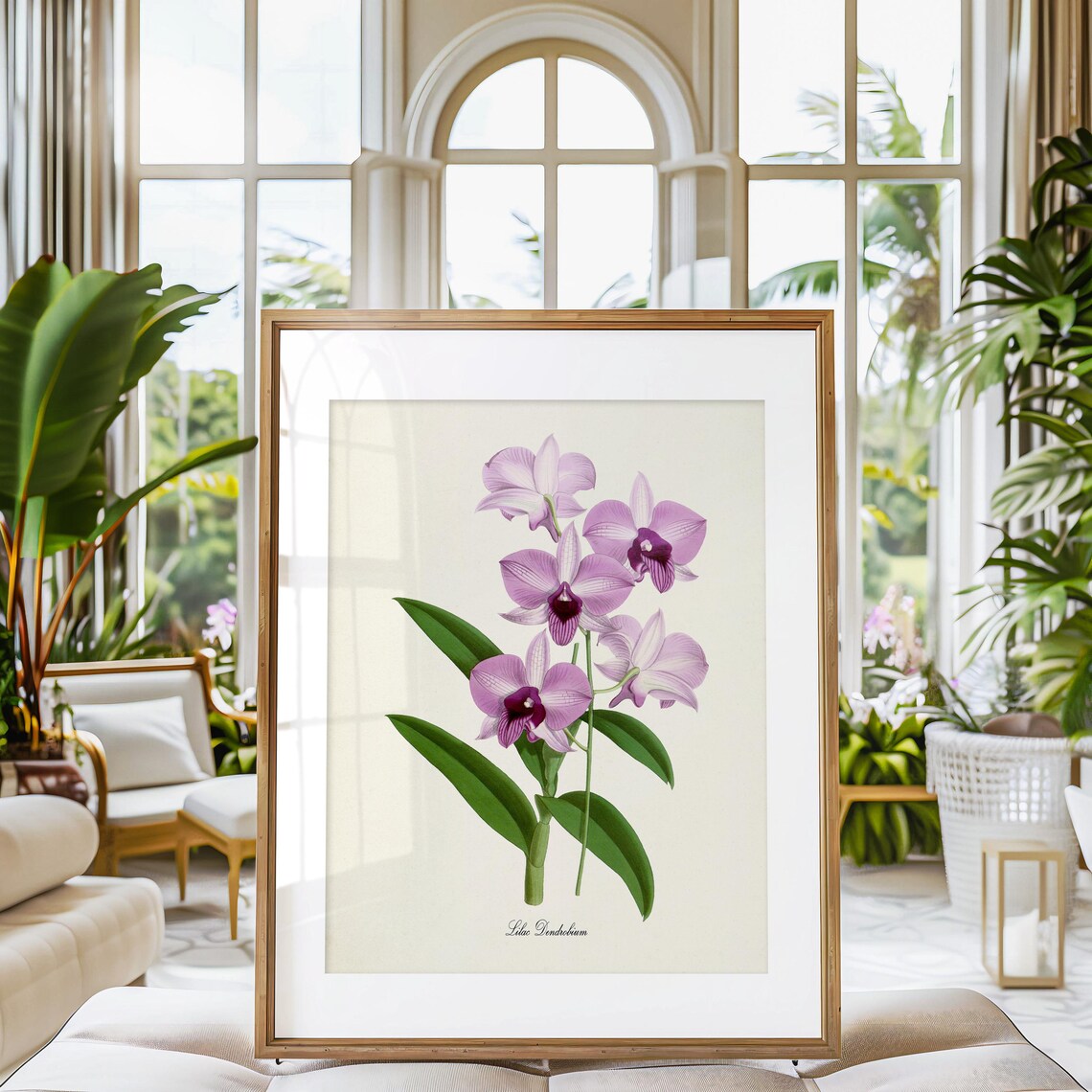 Lilac Dendrobium Orchid Art Print, Botanical Decor - Image 3