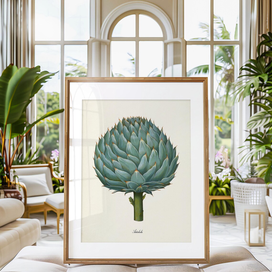 Artichoke Botanical Art Print, Kitchen Wall Art - Image 3