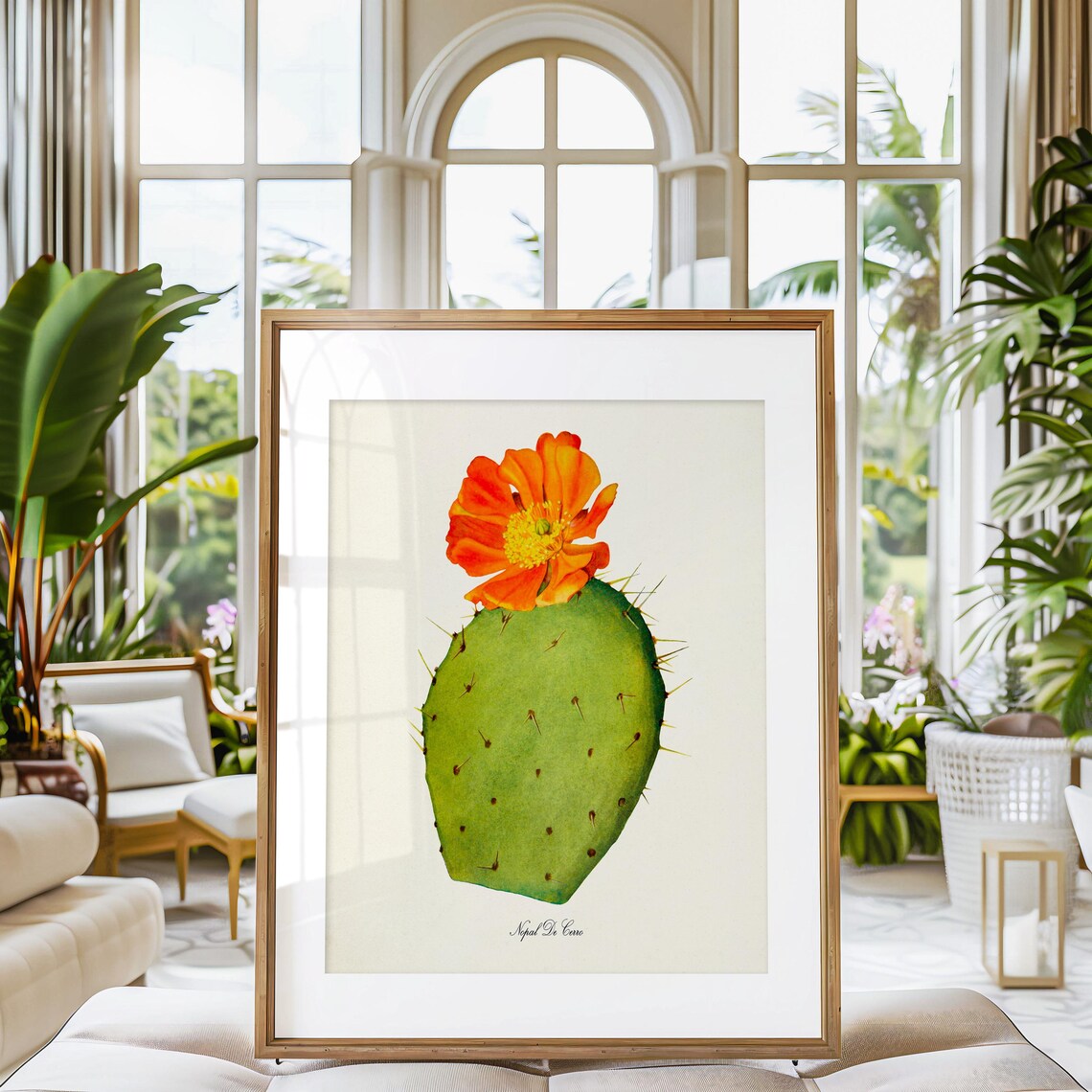 Nopal De Cerro Botanical Cactus Wall Art Print - Image 3