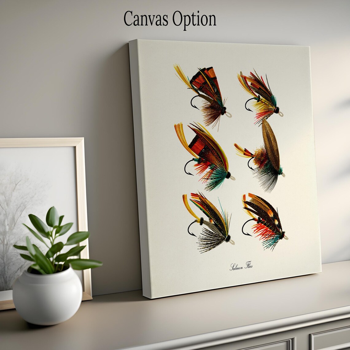 Salmon Flies Art Print, Fly Fishing Decor - Image 2
