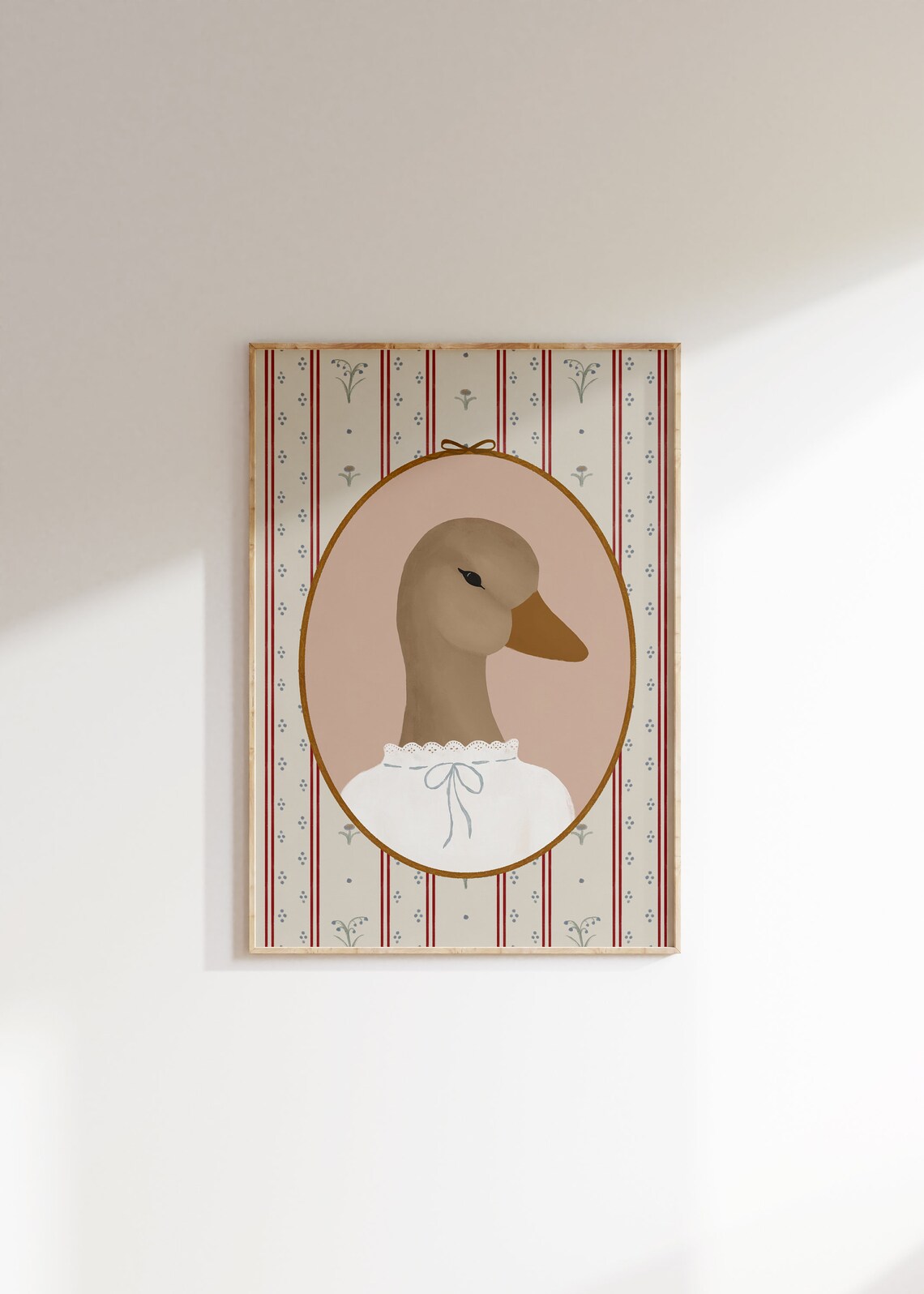 Mallard Duck Print, Vintage Cottagecore Nursery Art