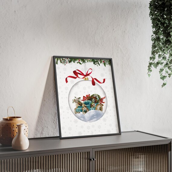Christmas Car Snow Globe Hanging Kokina Flowers Festive Winter Decor Holiday Snow Print Cute Christmas Quote Christmas Art