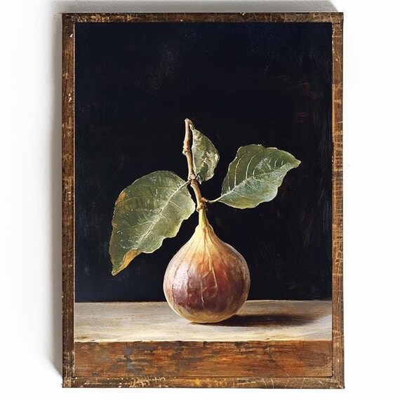 Fig Wall Art Dark Kitchen Art Dark Academia Decor For Kitchen Dark Fruit Print Moody Kitchen Wall Art Cottagecore Kitchen Wall Decor Moody