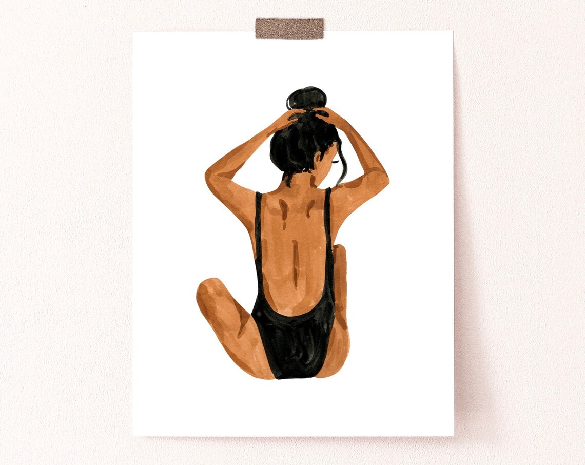 Beach Girl Fashion Summer Tropical Art Print