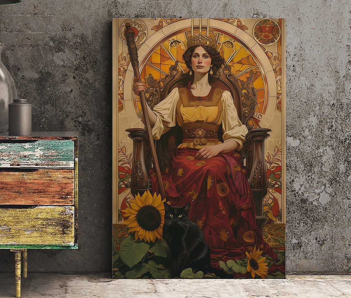 The Queen Of Wands Tarot Card, Mystic Art Print