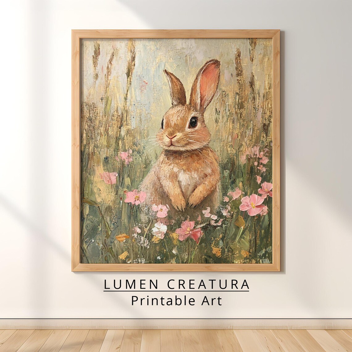 Easter Bunny Painting, Cute Spring Farmhouse Art - Image 3