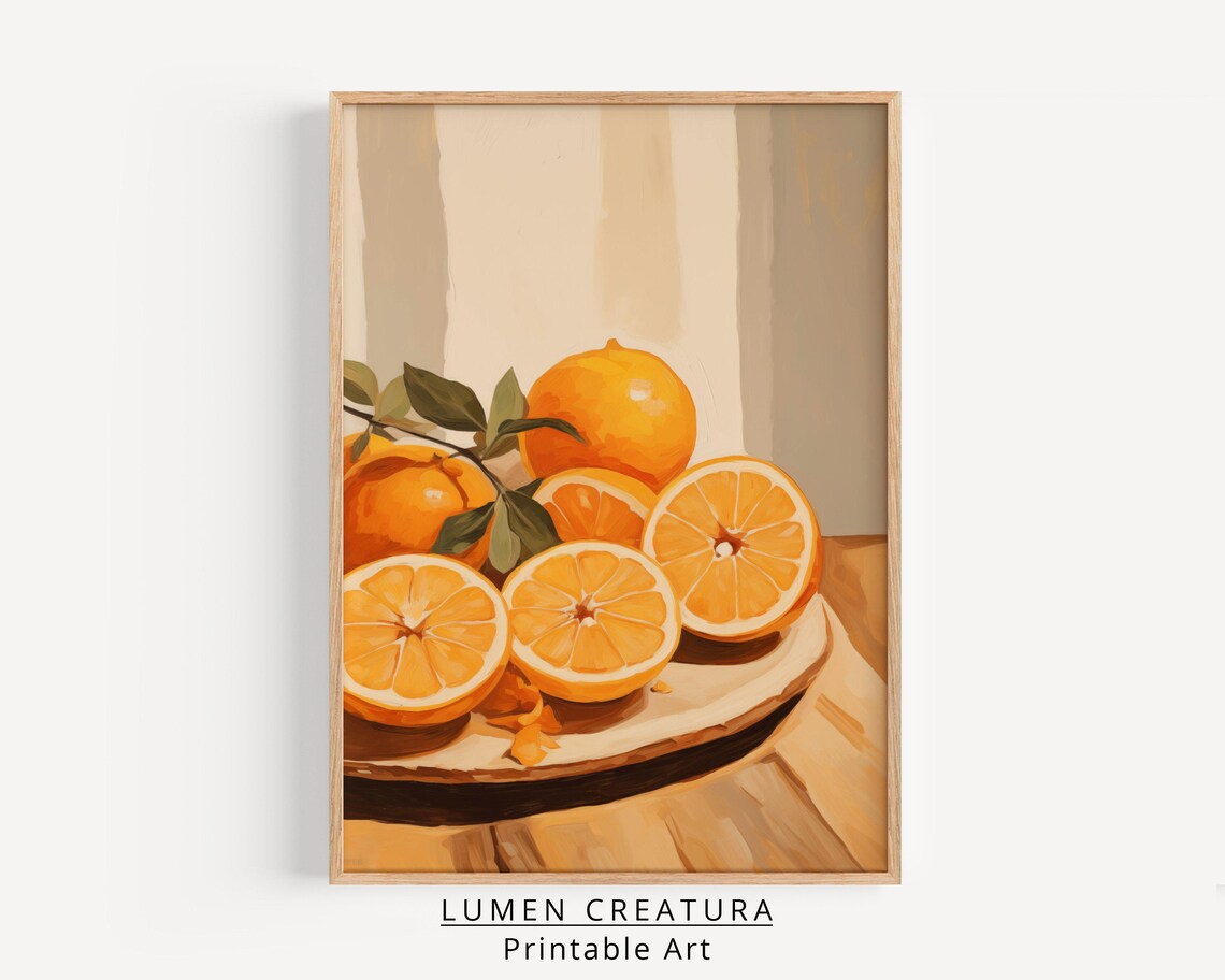 Orange Art Decor, Vintage French Countryside - Image 4