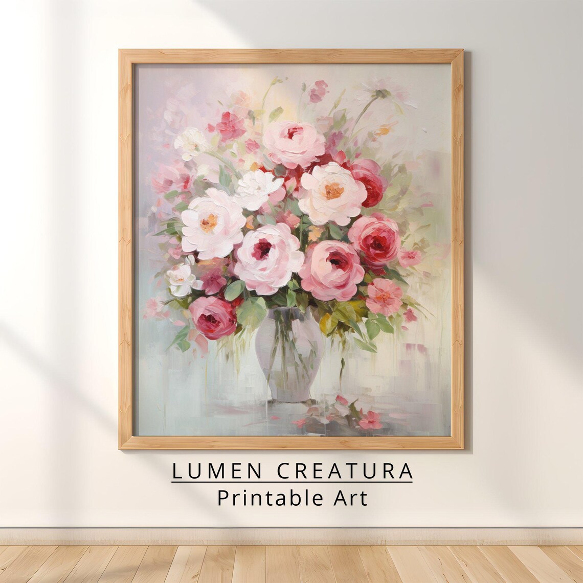Bouquet Flower Art Print, Romantic Valentine Decor