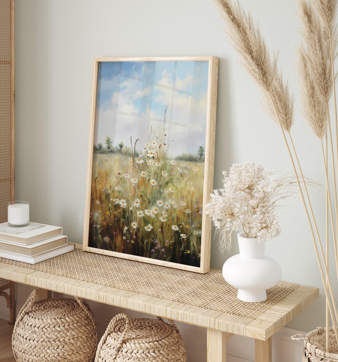Meadow With Wildflowers, Vintage French Countryside Art Print - Image 2