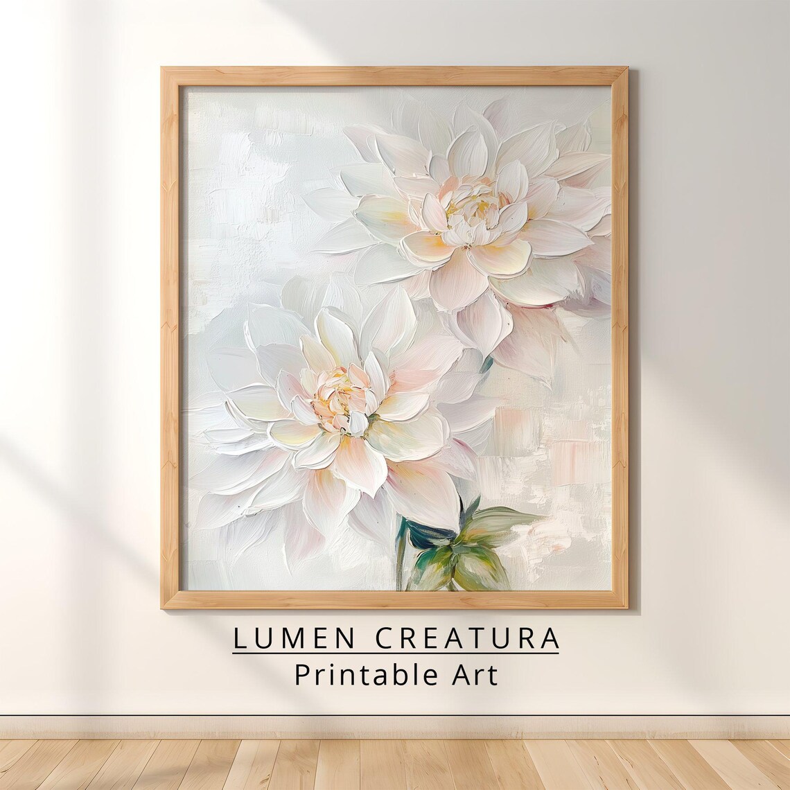 Dahlias Flower, Muted Vintage Botanical Art Print