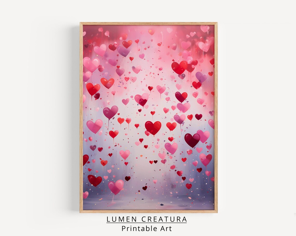 Valentines Day Heart Art Print, Romantic Gift For Her
