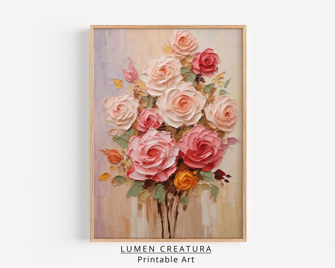 Cute Flowers Valentine’s Day Romantic Decor Print