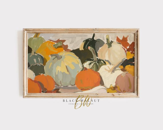 Colorful Pumpkins Fall Abstract Art Print