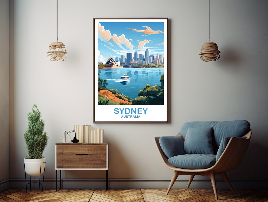 Sydney Australia Harbour Ferry Skyline Coastal View Travel Poster - Image 3