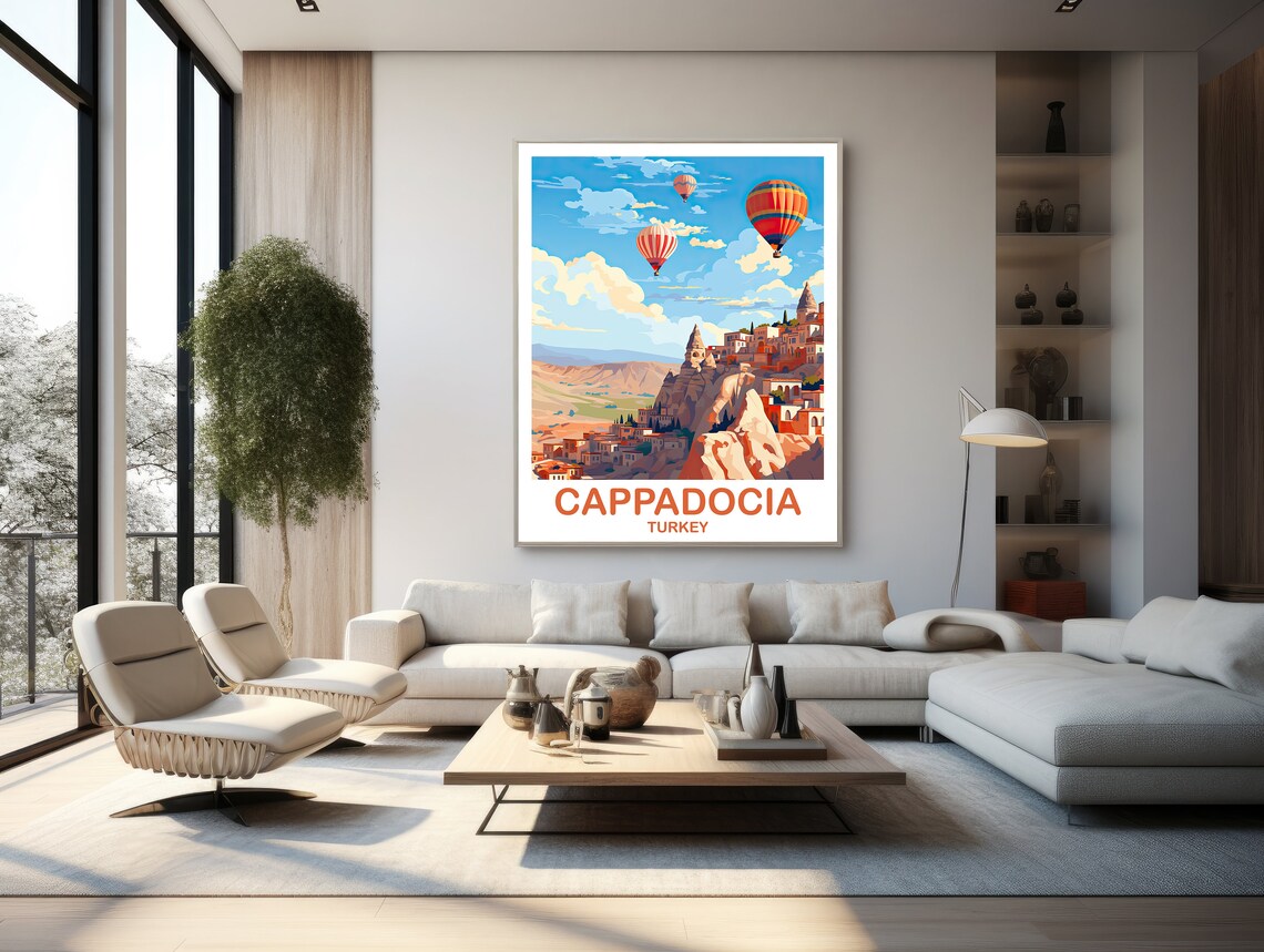 Cappadocia Turkey Hot Air Balloons Dreamy Colorful Travel Poster - Image 2