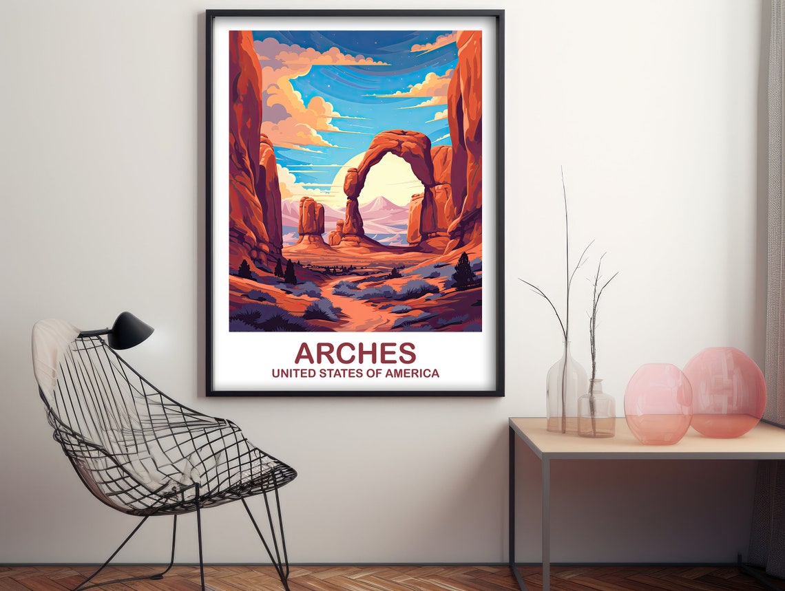 Arches National Park Travel Print Travel Wall Art National Park Poster Arches National Park Travel Art Travel Print T2nautanp1 - Image 2