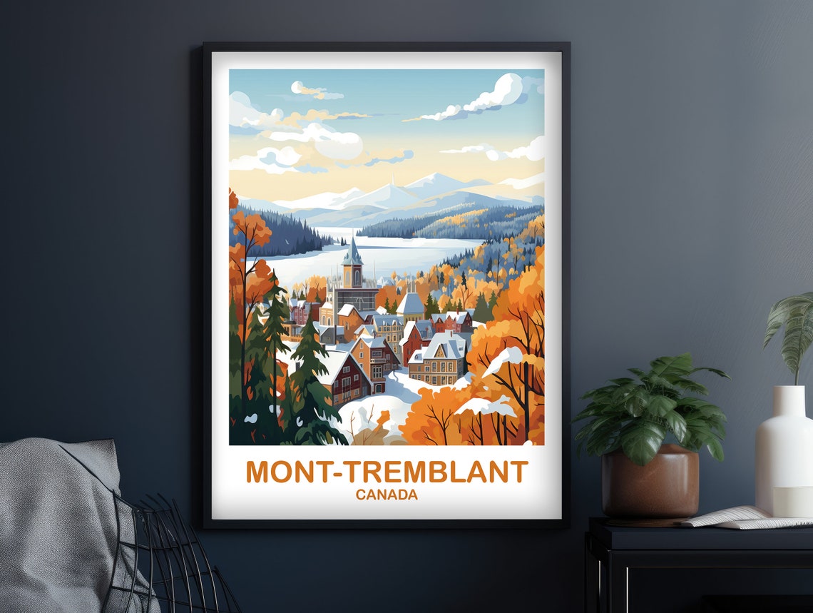Mont Tremblant Travel Art Quebec Travel Poster Art Mont Tremblant Wall Art Canada Travel Art Travel Art Poster T2naqumt2 - Image 2