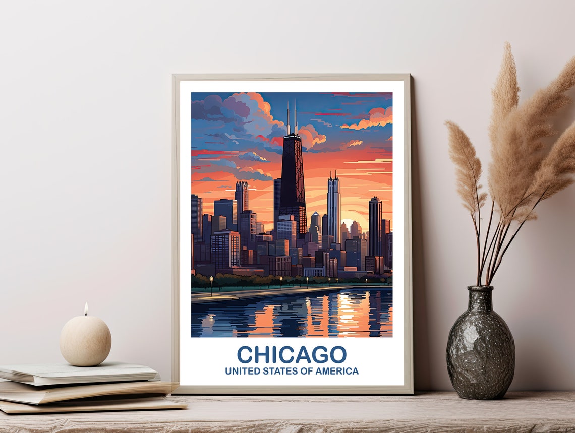 Chicago Travel Wall Art Illinois Travel Wall Art City Skyline Wall Art Travel Wall Art Travel Art Dt2nailch2 - Image 3