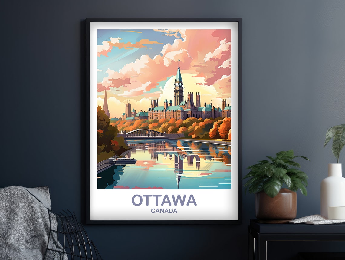 Ottawa Travel Wall Print Ontario Travel Wall Art Ottawa Wall Art Poster City Skyline Wall Art Canadian Parliament Hill T2naonot2 - Image 3