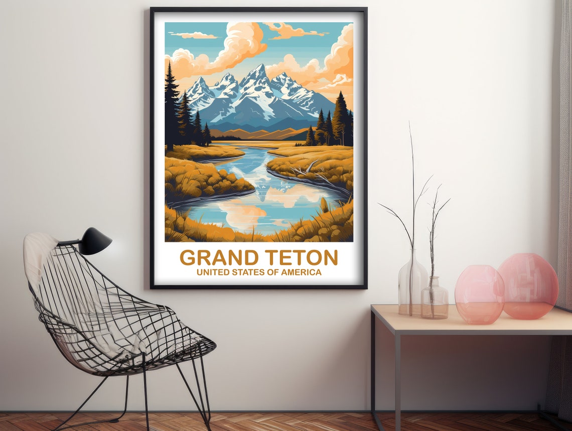 Grand Teton Travel Print Wyoming Travel Wall Art National Park Poster Grand Teton National Park Travel Art Travel Print T2nawygt1 - Image 3