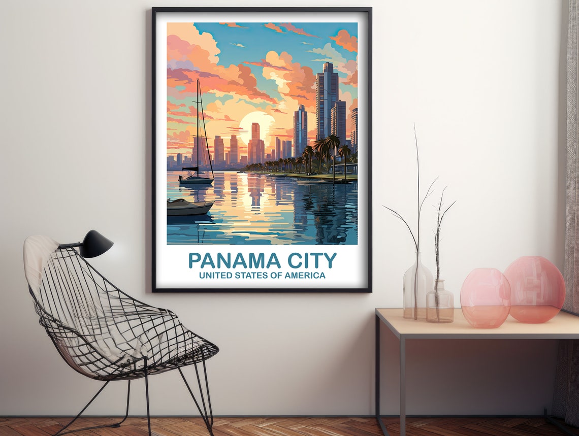 Panama City Travel Print Panama City Travel Wall Art Florida Wall Art Poster City Skyline Wall Art Florida Wall Art Travel T2naflcp1 - Image 2