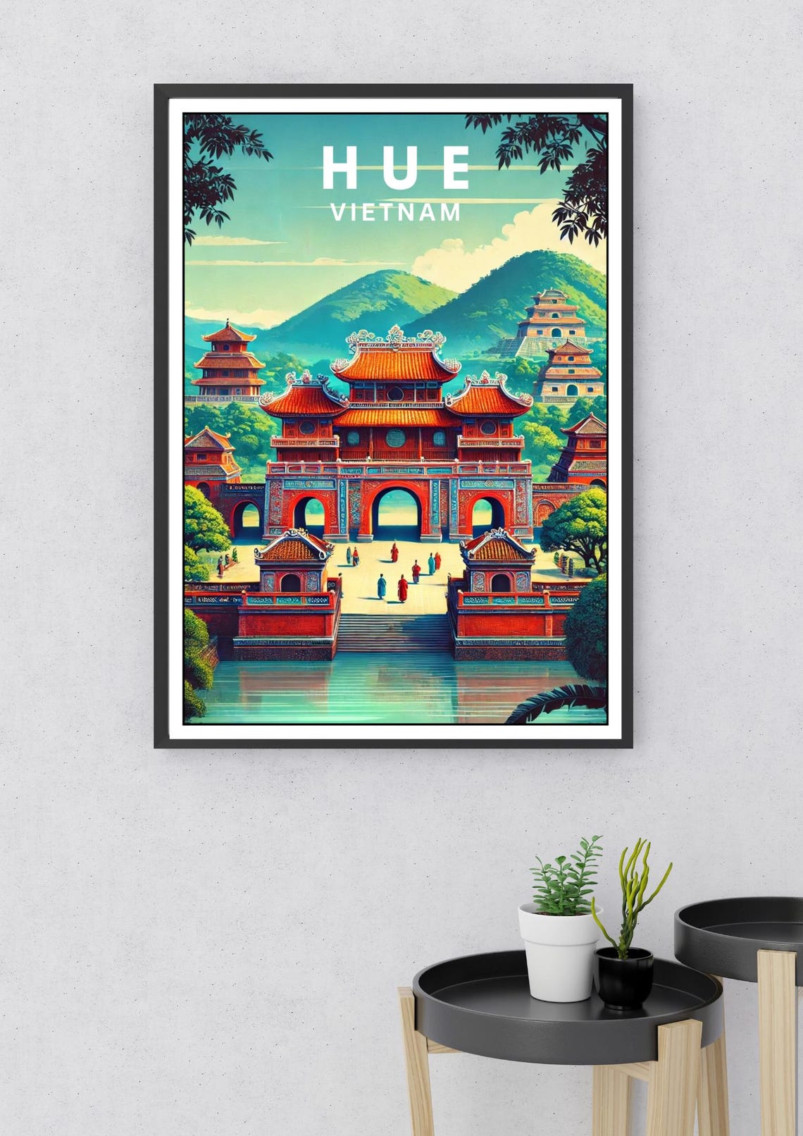Hue Vietnam Travel Poster Travel Illustrated Wall Art Southeast Asia Print Imperial City Decor Hue City Art Print Wall Decor Gift Hue Art - Image 2