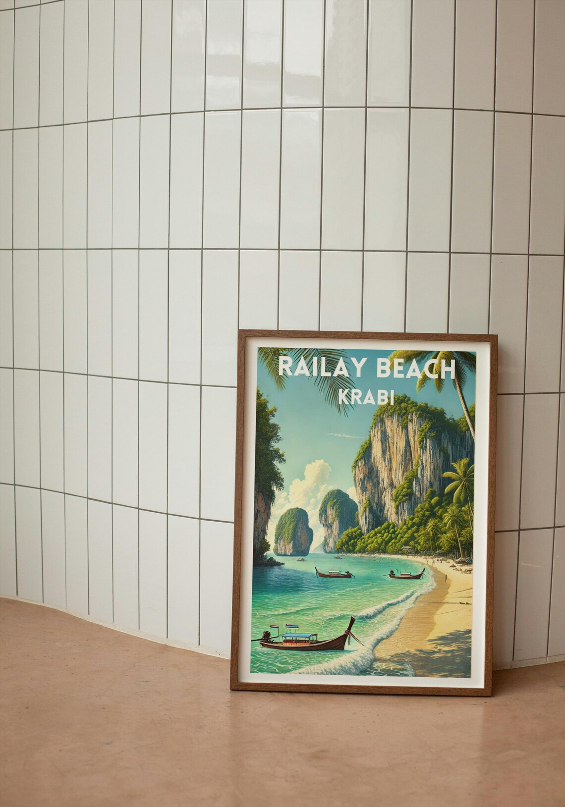 Krabi Railay Beach Travel Poster, Thailand Decor - Image 3
