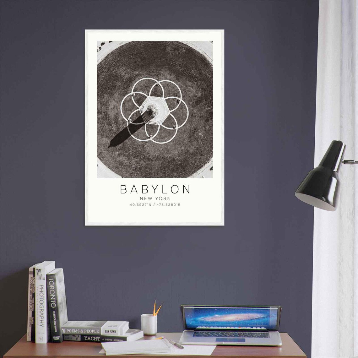Babylon New York Aerial Landmark Overhead Circle Photo Poster - Image 3