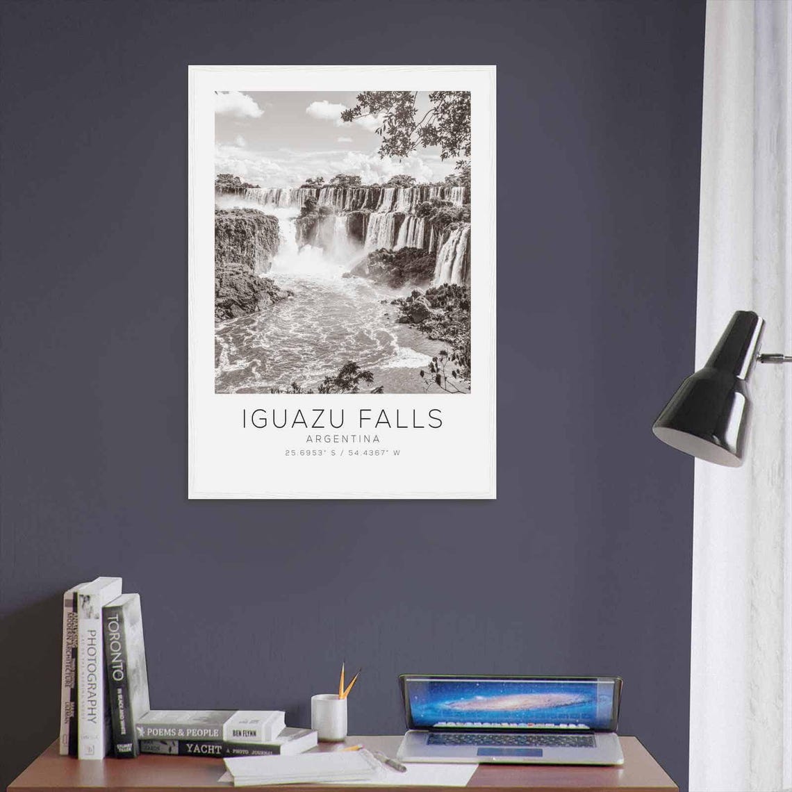 Iguazu Falls Argentina Travel Photo Poster Bw Iguazu Falls Travel Print Minimalist Travel Poster Print - Image 3