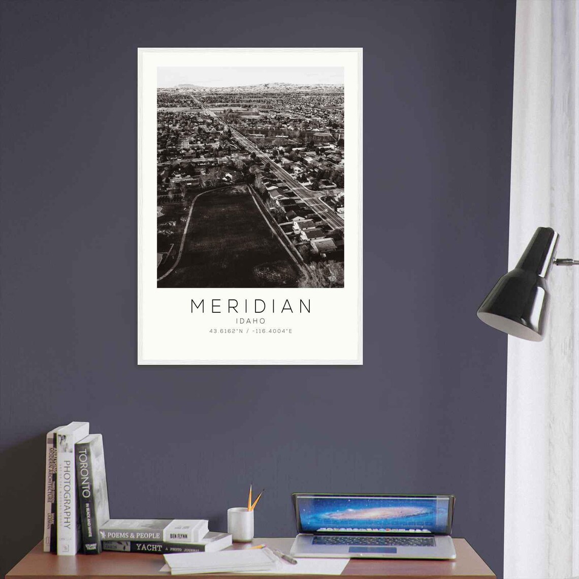 Meridian Idaho Suburban Aerial City View Minimalist Travel Poster - Image 3
