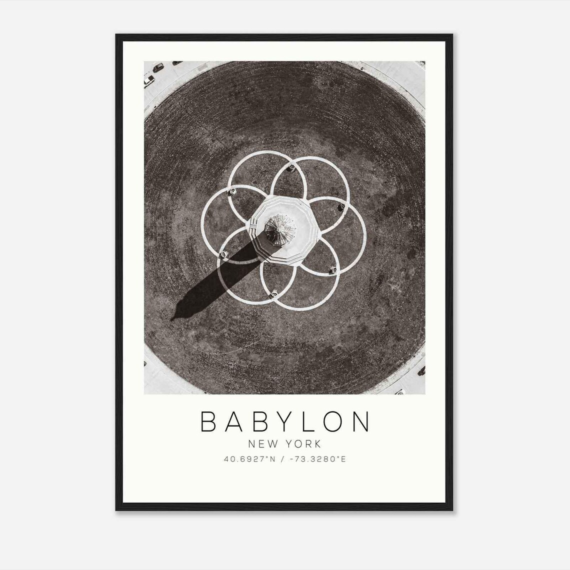 Babylon New York Aerial Landmark Overhead Circle Photo Poster