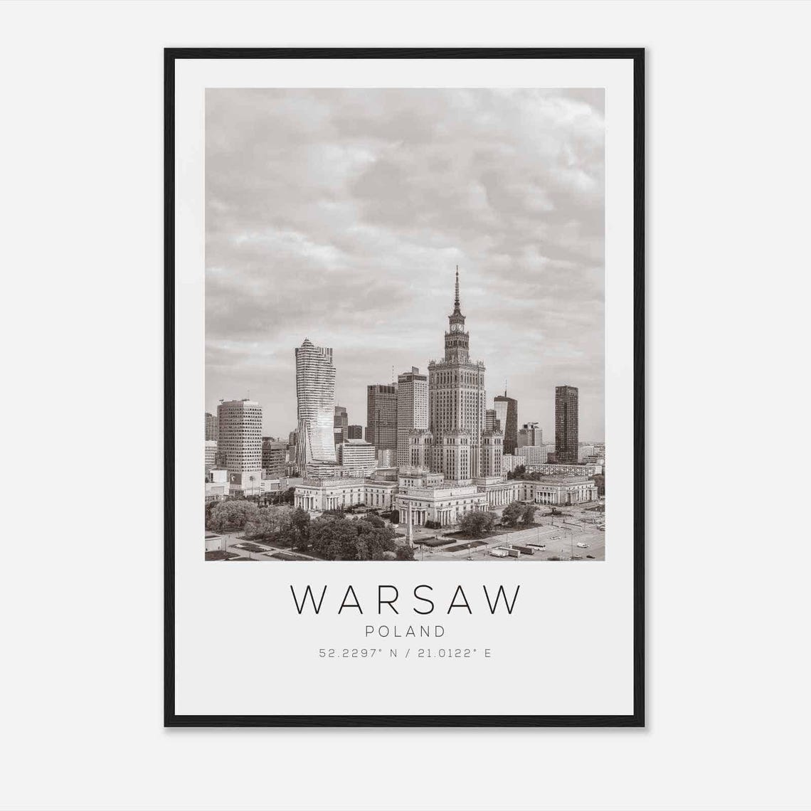 Warsaw Poland Travel Photo Poster Bw Warsaw Travel Print Minimalist Travel Poster Print3