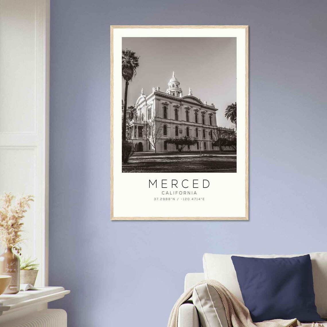 Merced California Historic Courthouse Minimalist Travel Poster - Image 2