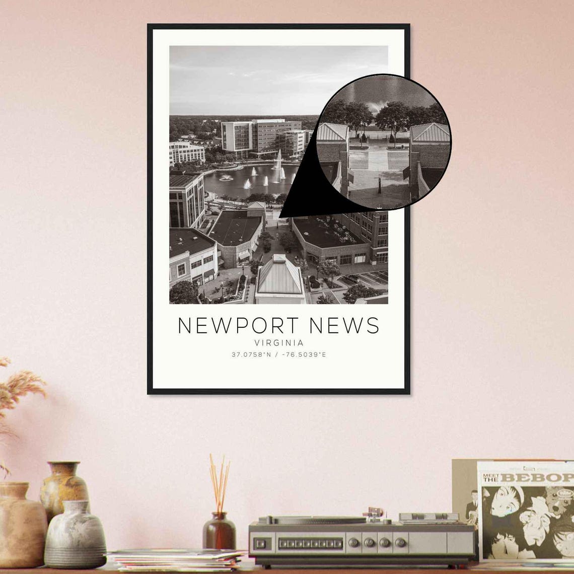 Newport News Virginia Photo Travel Poster Newport News Travel Print Minimalist Travel Print - Image 4