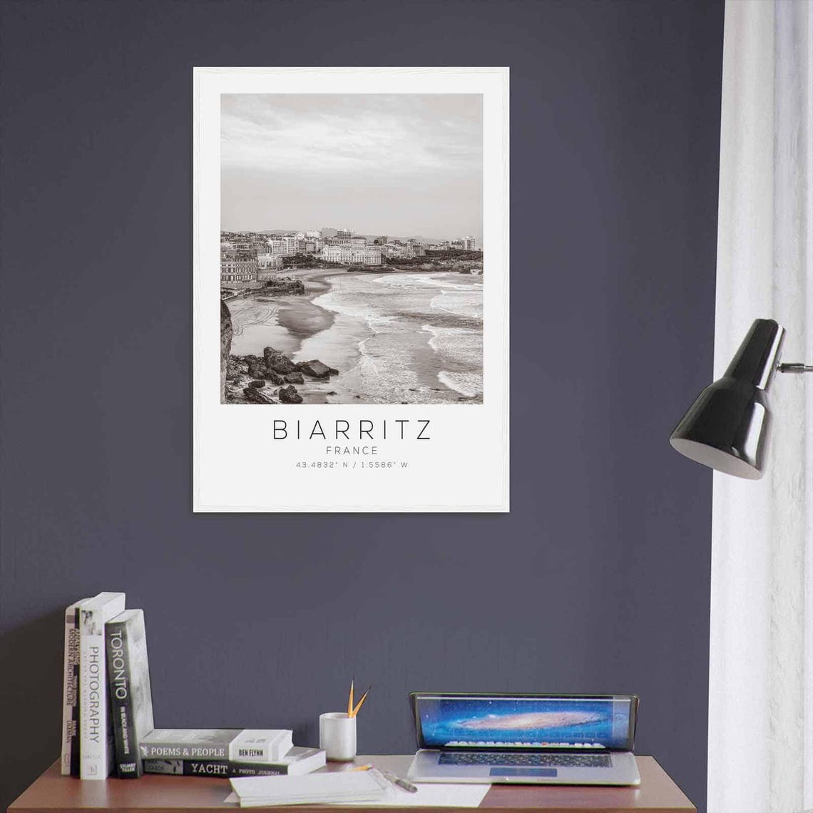 Biarritz France Atlantic Coast Black White Minimalist Photo Poster - Image 3