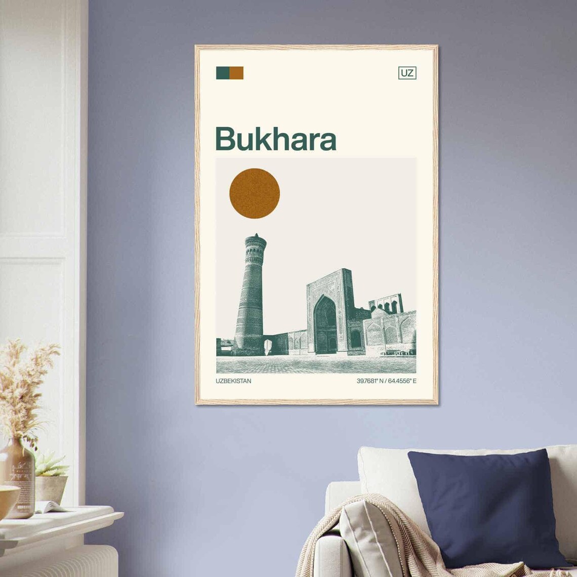 Bukhara Uzbekistan Historic Kalon Minaret Duotone View Poster - Image 2