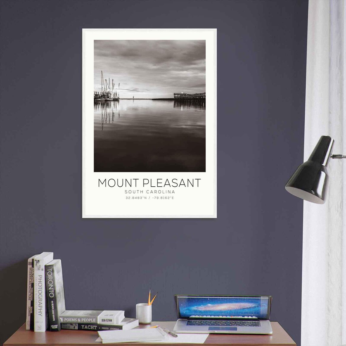 Mount Pleasant South Carolina Sailboats Pier Minimalist Travel Poster - Image 3