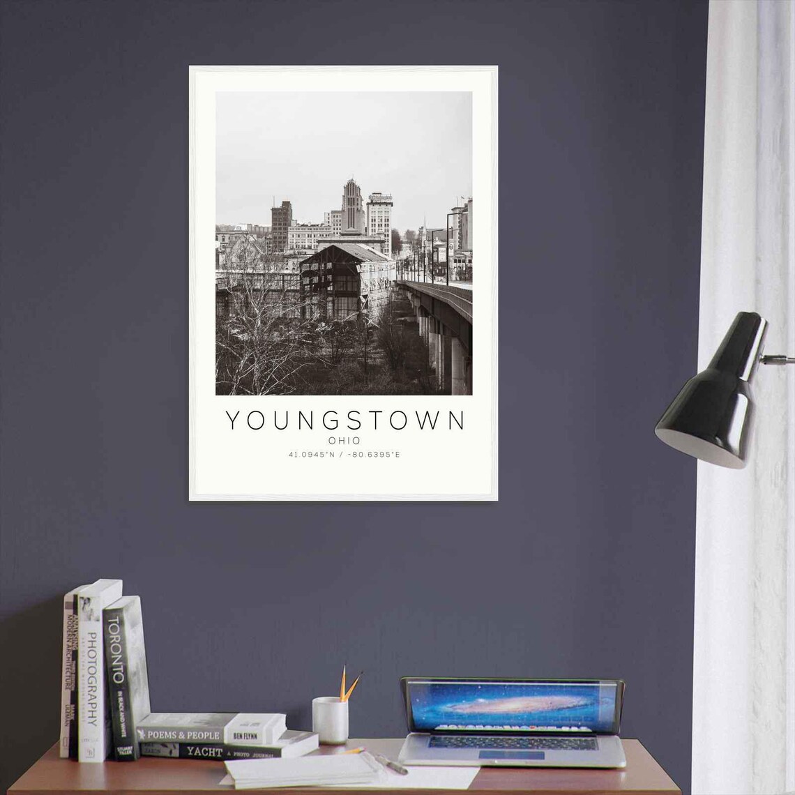 Youngstown Ohio Downtown Skyline Viaduct Historic City Travel Poster - Image 3