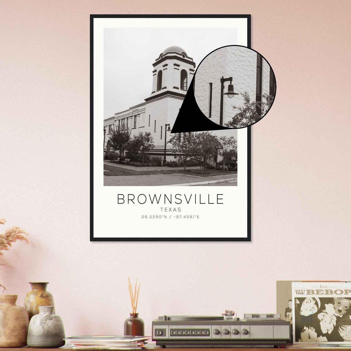 Brownsville Texas Photo Travel Poster Brownsville Travel Print Minimalist Travel Print - Image 4