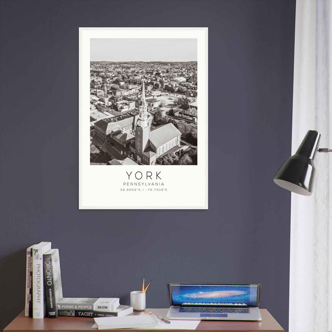 York Pennsylvania Downtown Clock Tower Aerial City Photo Travel Poster - Image 3