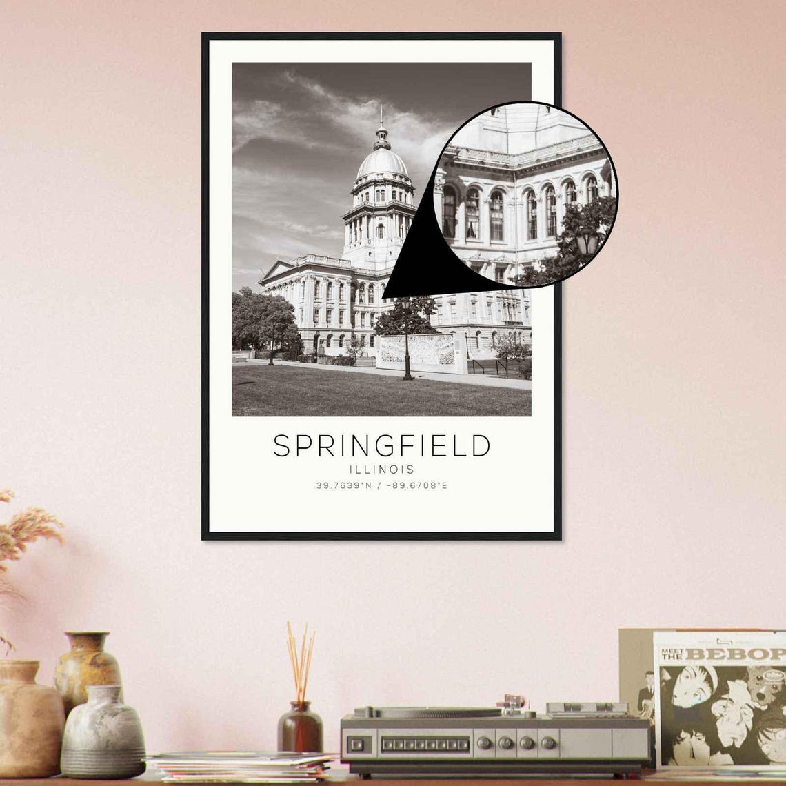 Springfield Illinois State Capitol Dome Building Photo Travel Poster - Image 4