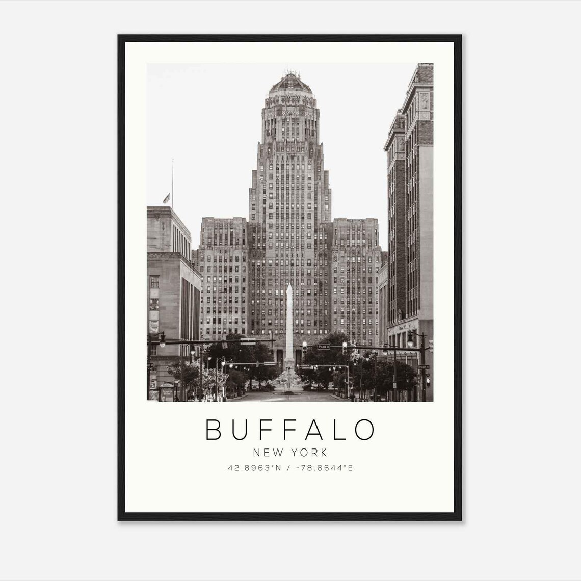 Buffalo New York Minimalist Travel Poster Print