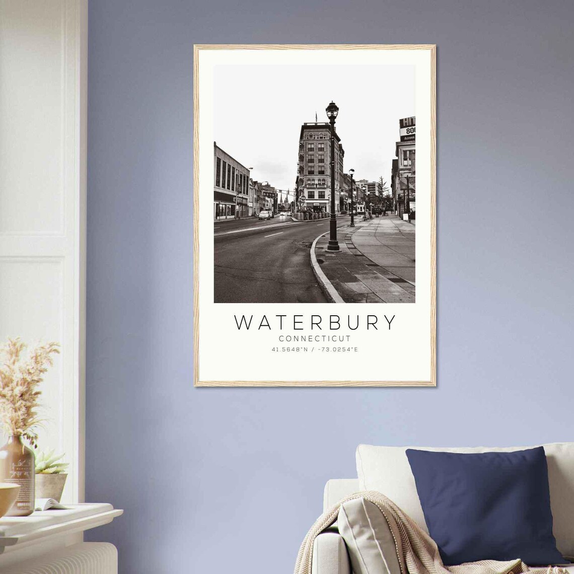 Waterbury Connecticut Historic Downtown Street Photo Travel Poster - Image 2