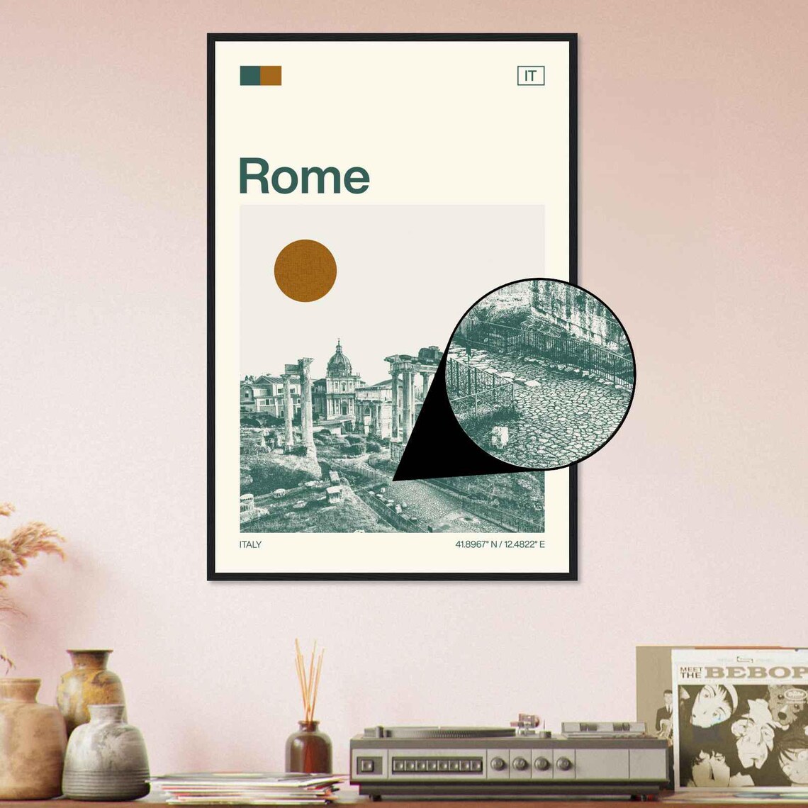 Rome Italy Roman Forum Ancient Ruins Minimalist Travel Poster - Image 4
