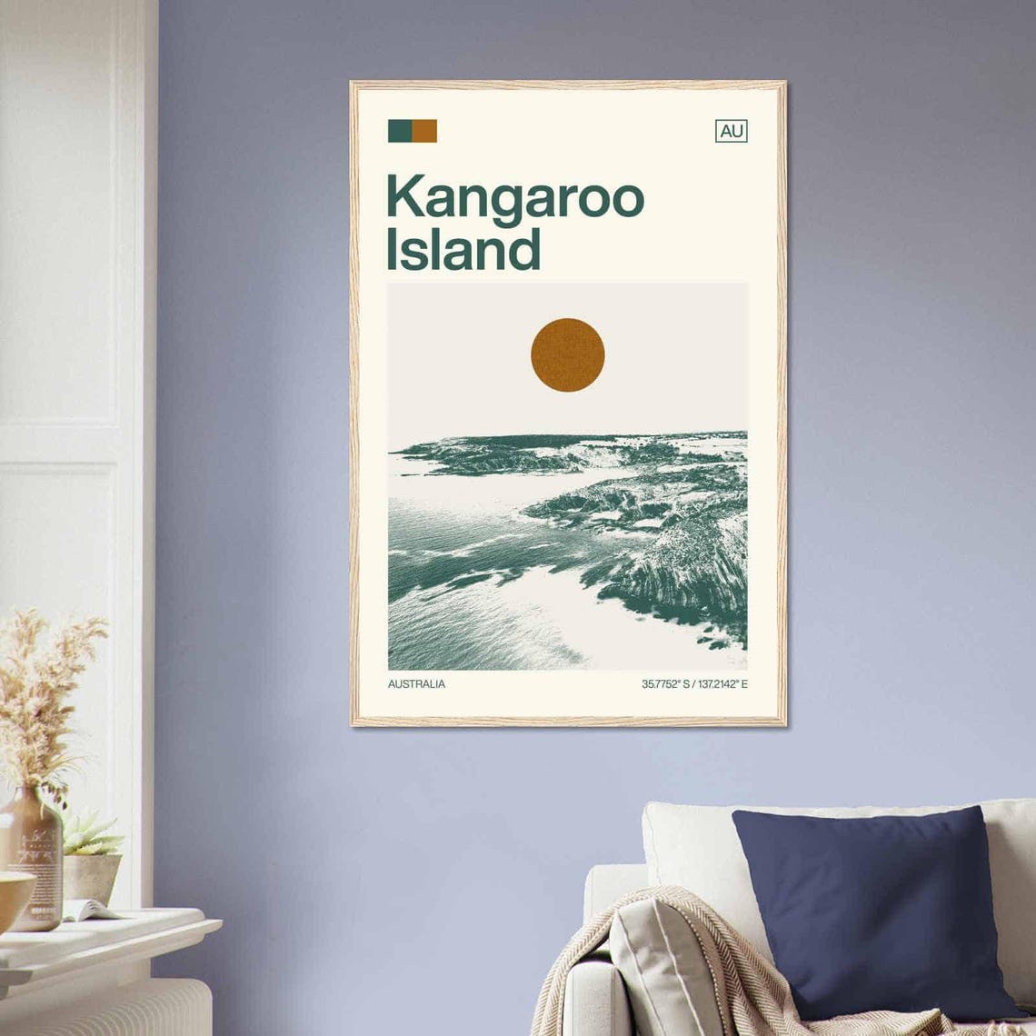 Kangaroo Island Australia Minimalist Monochrome Travel Photo Poster - Image 2